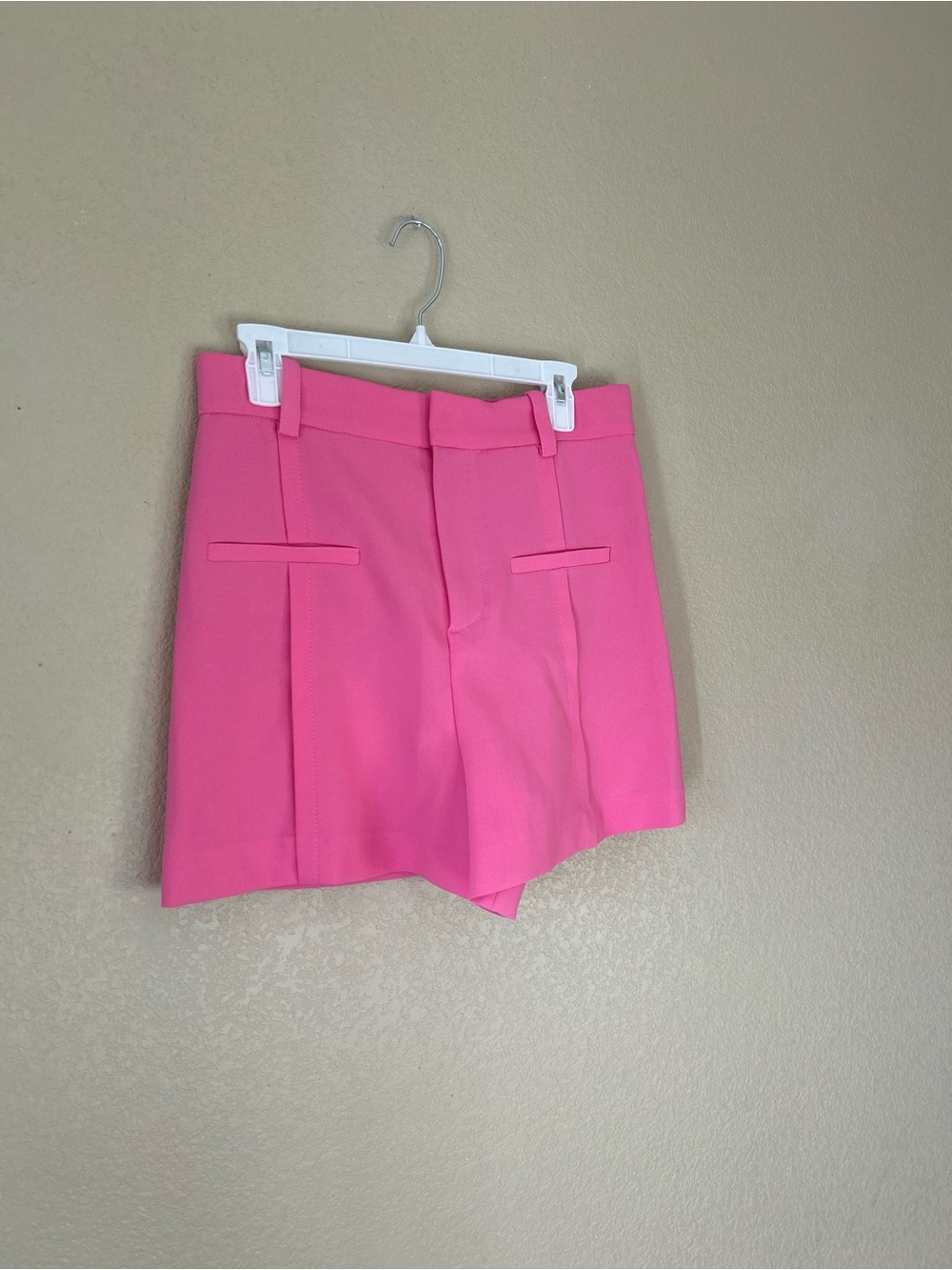 Zara Bright Pink High-Waist Tailored Shorts Size M Summer Preppy Barbie - Picture 4 of 10